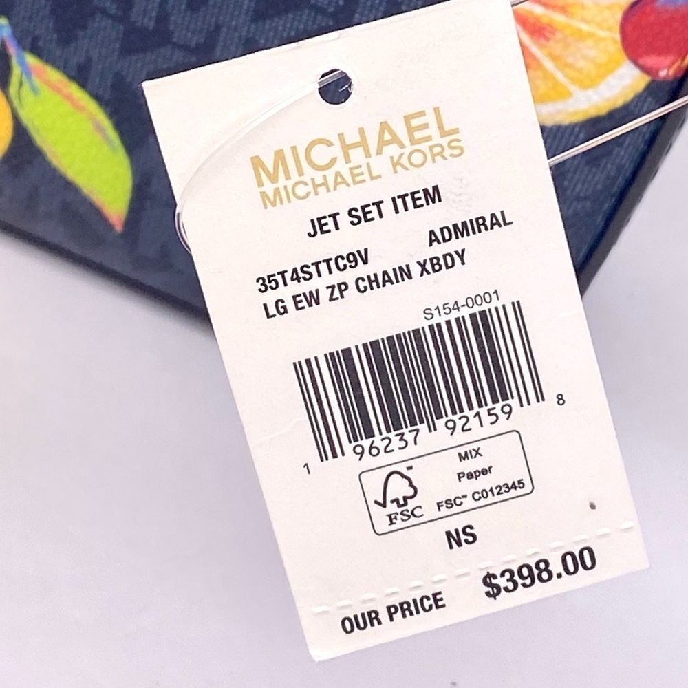 Michael Kors Large EW Zip Chain Crossbody Bag Admiral - Picture 12 of 12